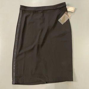 Black Beaded Pencil Skirt